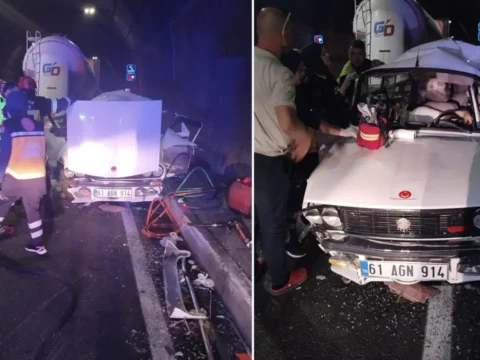 Yeni zigana tunelinde tir otomobile arkadan carpti 1 olu 2 yarali gtzsLpf9